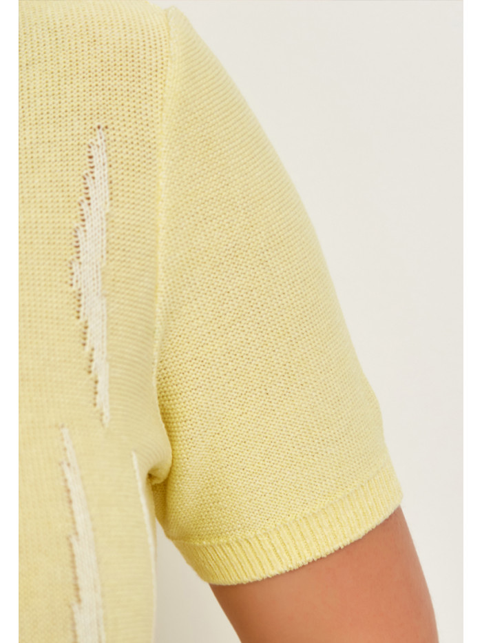 Женский джемпер легкого кроя лимонного-оливкового-хаки цвета ВТЛ-57