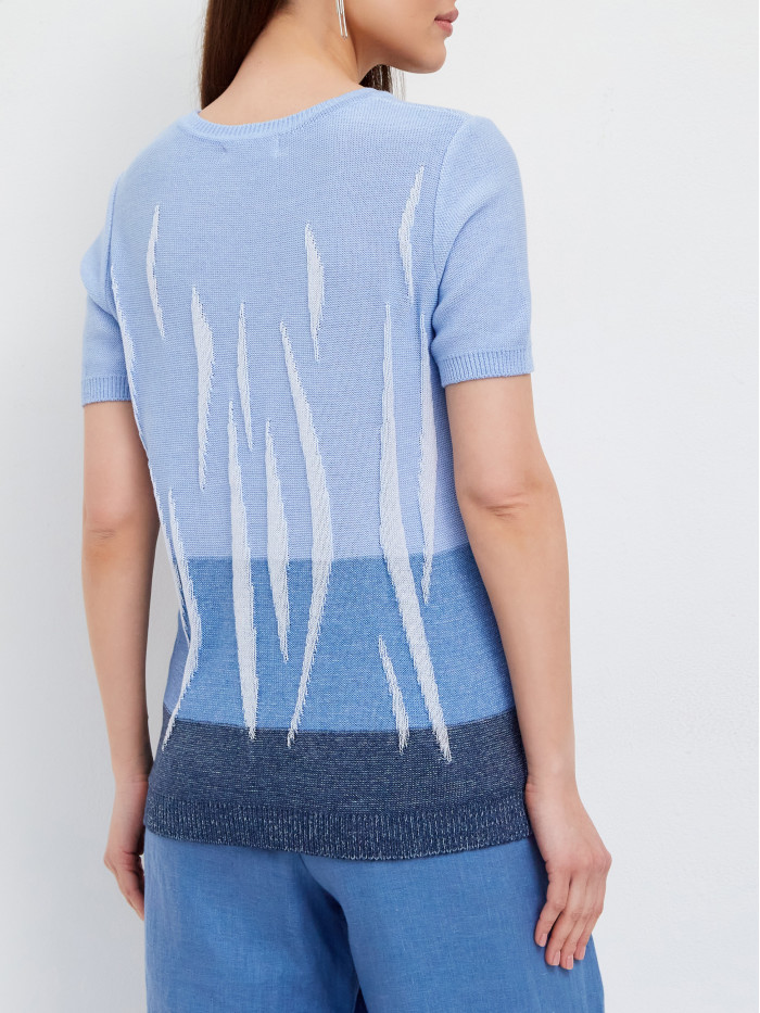 Яркий красочный женский джемпер светло-голубого цвета ВТЛ-57