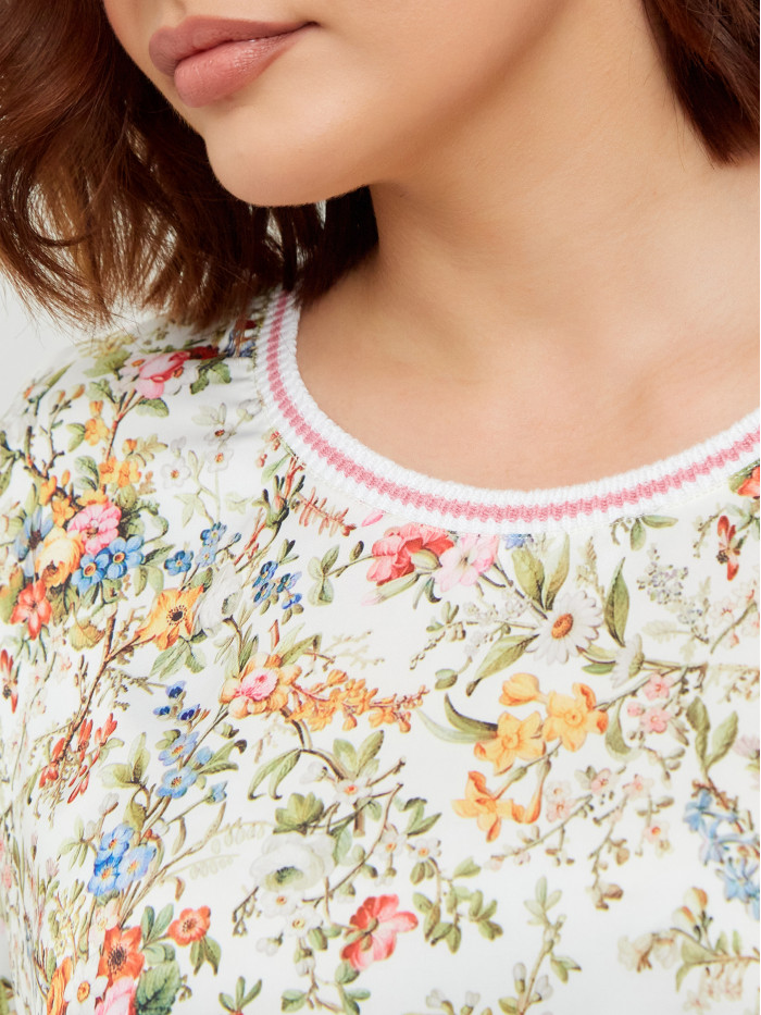 ВТЛ-58 молочный-зеленый джемпер