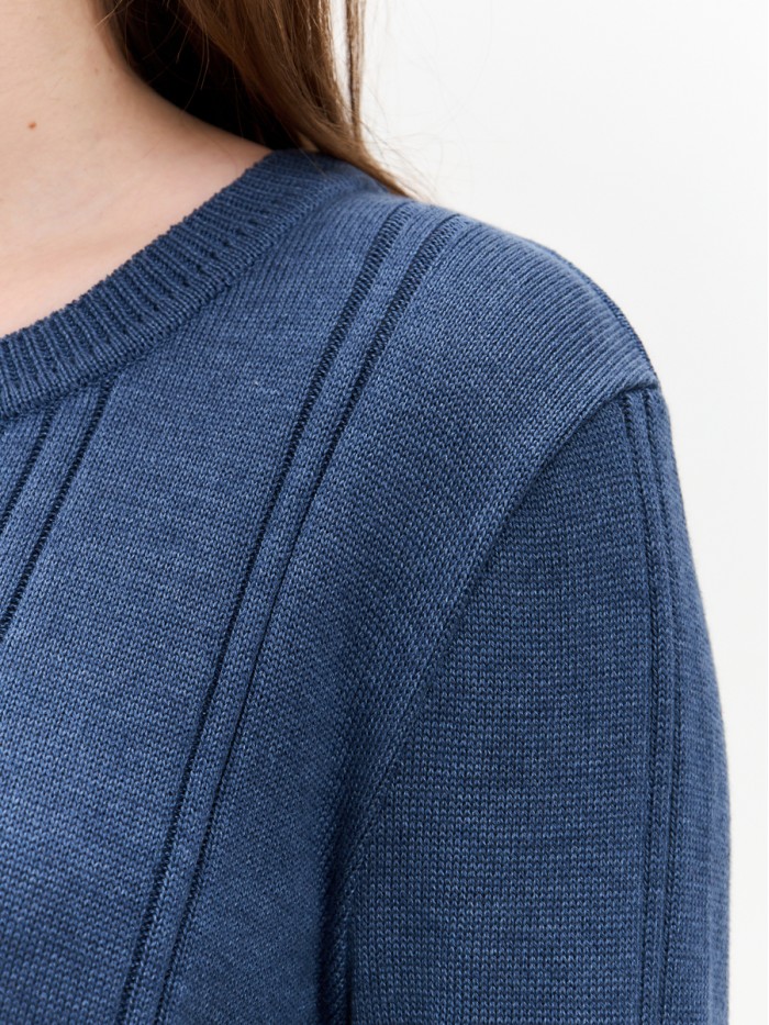 Женский классический джемпер цвета индиго ВТЛ-61