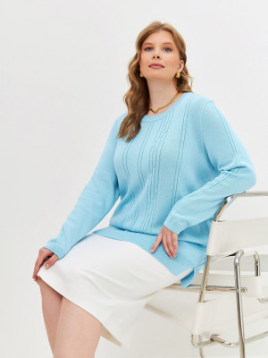 Женский классический джемпер лазурного цвета ВТЛ-61