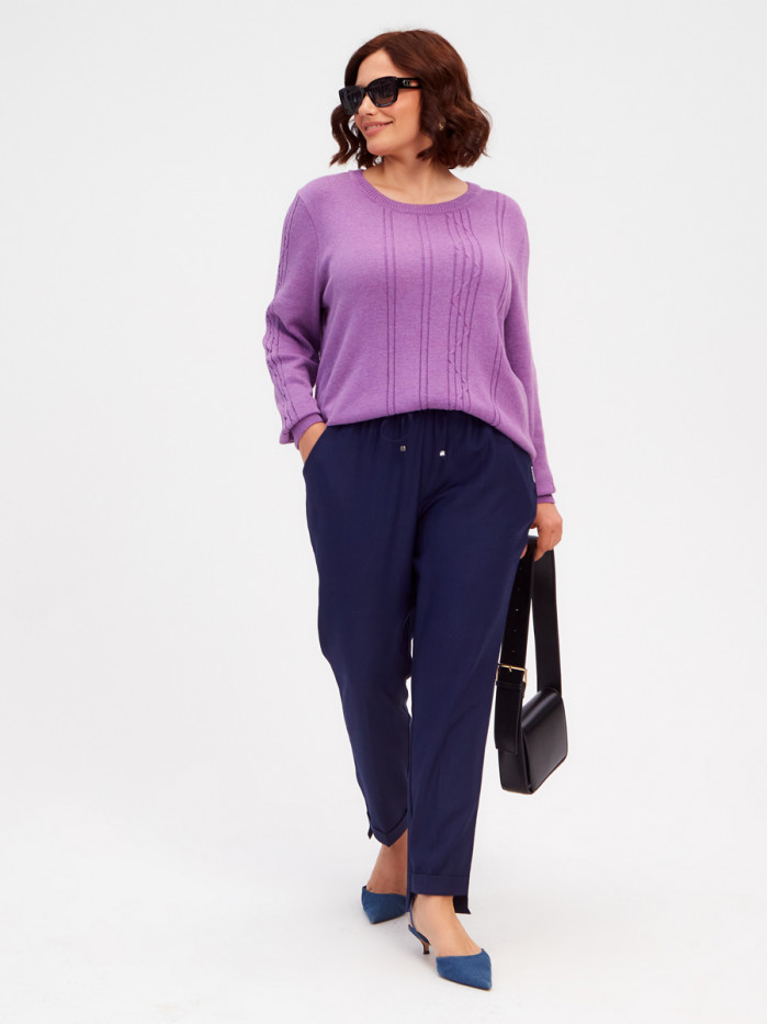 Женский классический джемпер ярко-сиреневого цвета ВТЛ-61