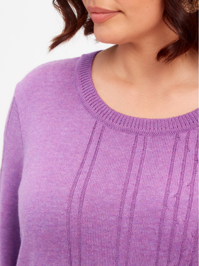 Женский классический джемпер ярко-сиреневого цвета ВТЛ-61