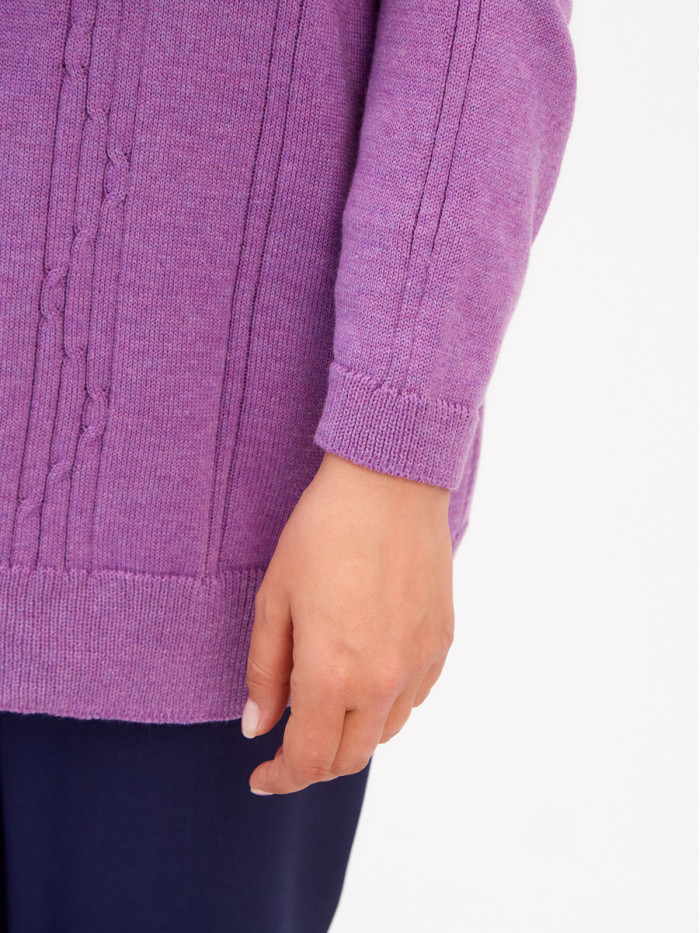 Женский классический джемпер ярко-сиреневого цвета ВТЛ-61