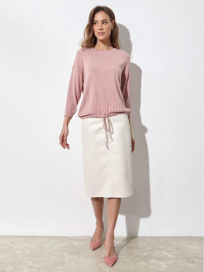 Женский классический джемпер пудрового цвета ВТЛ-62