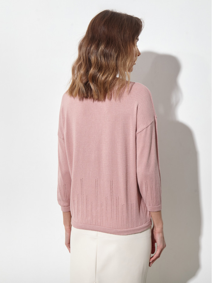 Женский классический джемпер пудрового цвета ВТЛ-62