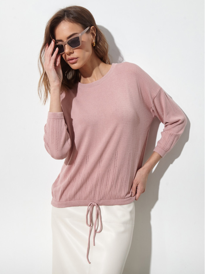 Женский классический джемпер пудрового цвета ВТЛ-62