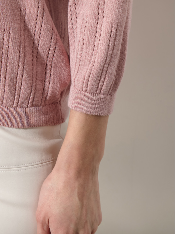 Женский классический джемпер пудрового цвета ВТЛ-62