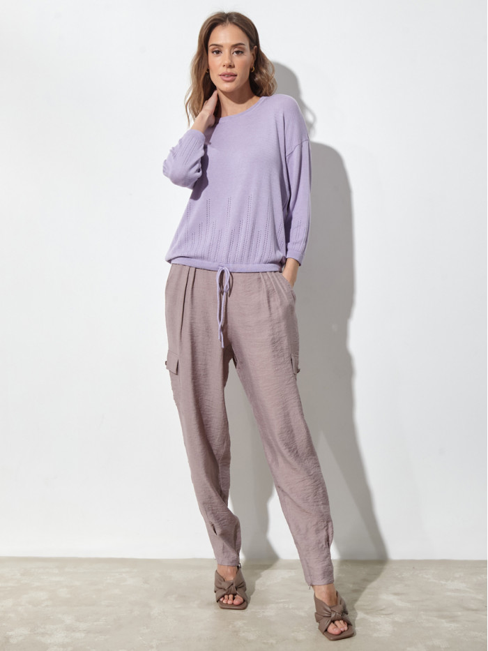 Женский классический джемпер светло-сиреневого цвета ВТЛ-62