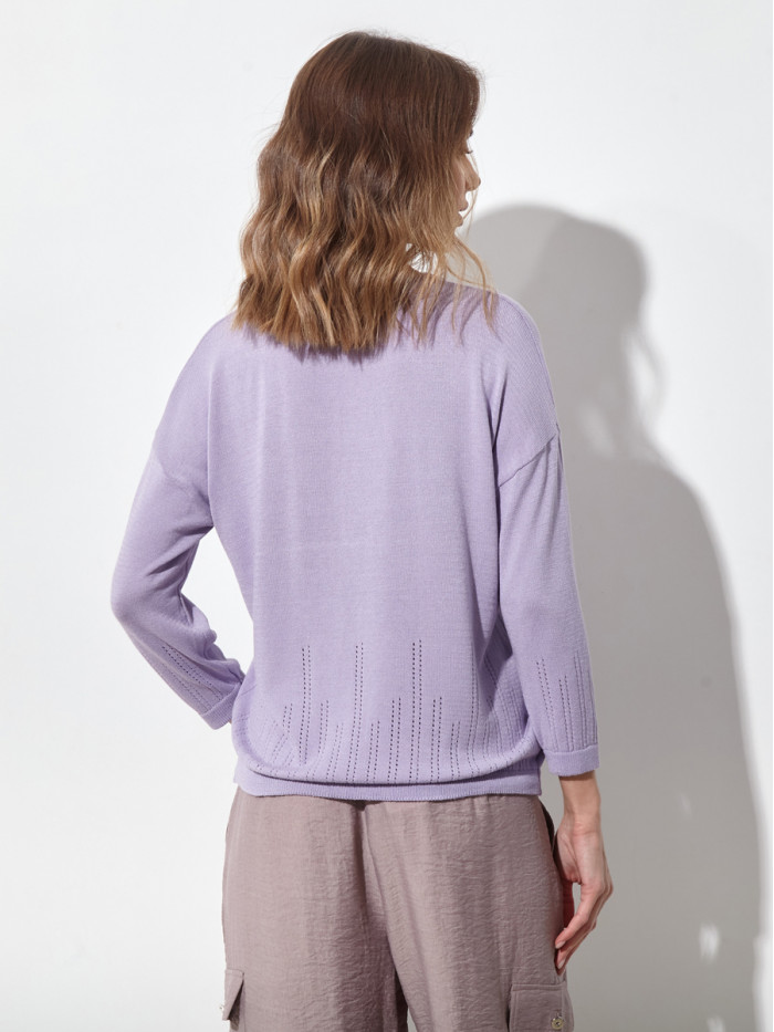 Женский классический джемпер светло-сиреневого цвета ВТЛ-62