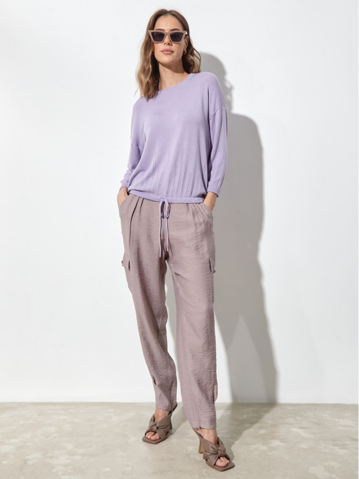 Женский классический джемпер светло-сиреневого цвета ВТЛ-62