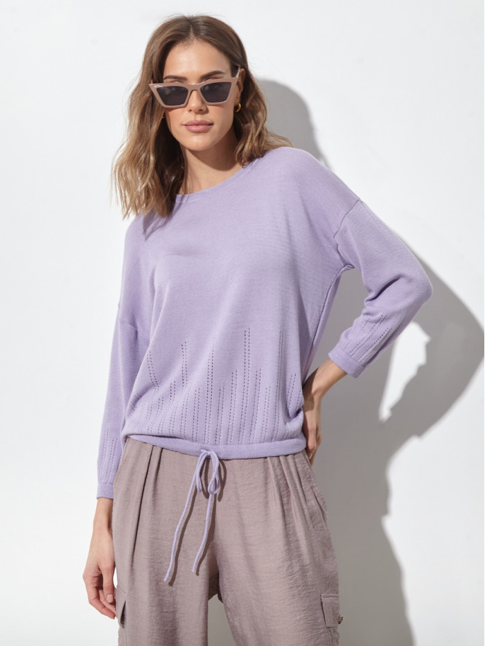 Женский классический джемпер светло-сиреневого цвета ВТЛ-62