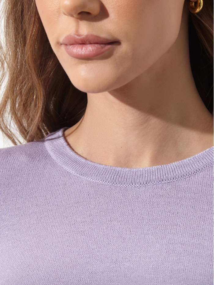 Женский классический джемпер светло-сиреневого цвета ВТЛ-62