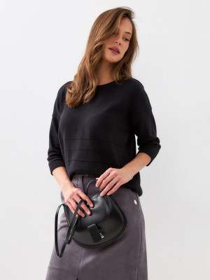 Элегантный классический джемпер черного цвета ВТЛ-75