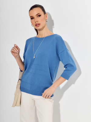 Элегантный классический джемпер джинсового цвета ВТЛ-75