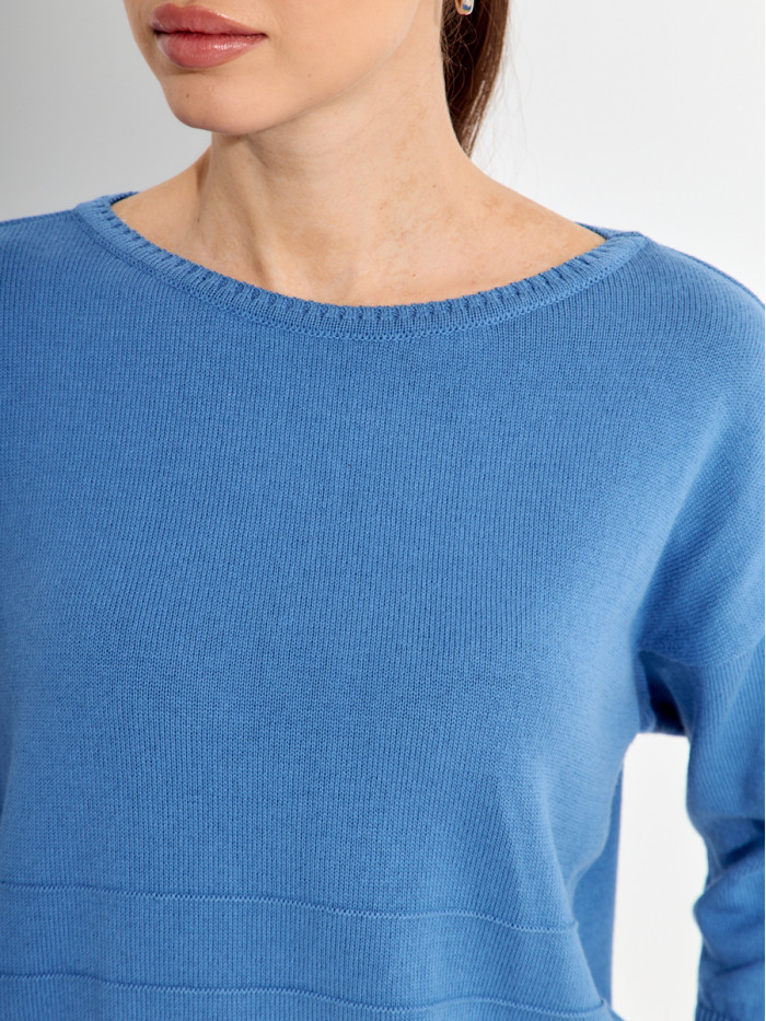 Элегантный классический джемпер джинсового цвета ВТЛ-75