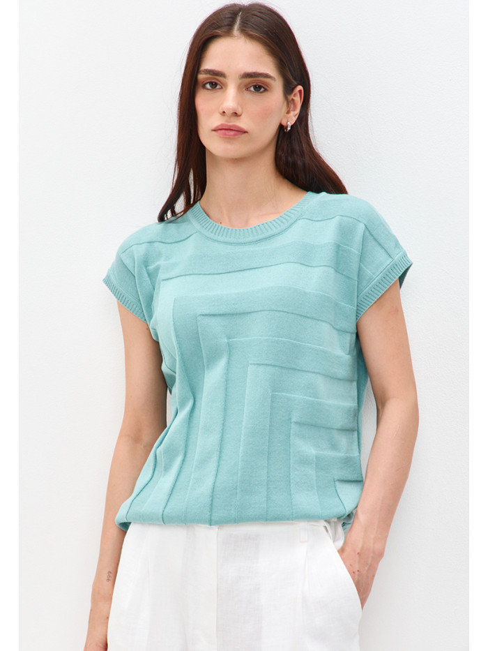 Легкий джемпер для лета мятного цвета ВТЛ-77