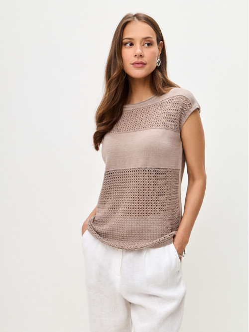 Ажурный легкий джемпер сер...