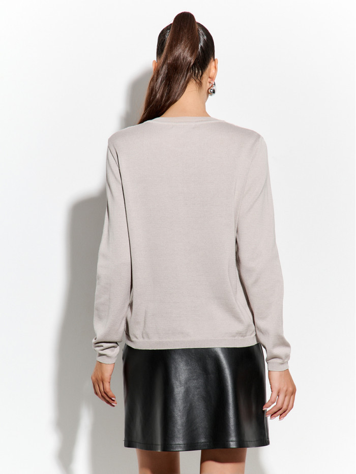 Ажурный легкий джемпер пепельного цвета ВТЛ-82