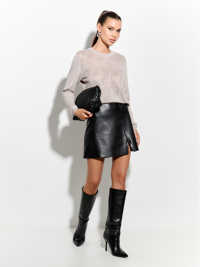 Ажурный легкий джемпер пепельного цвета ВТЛ-82