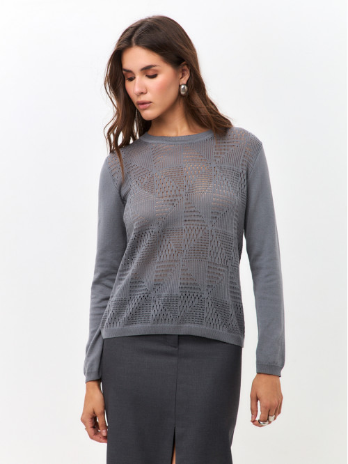 Ажурный легкий джемпер тем...