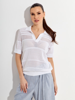 Ажурный джемпер цвет белый ВТЛ-83