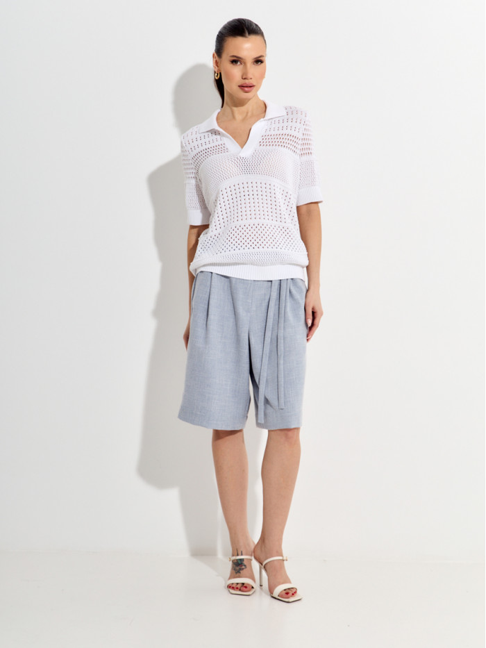 Ажурный джемпер цвет белый ВТЛ-83