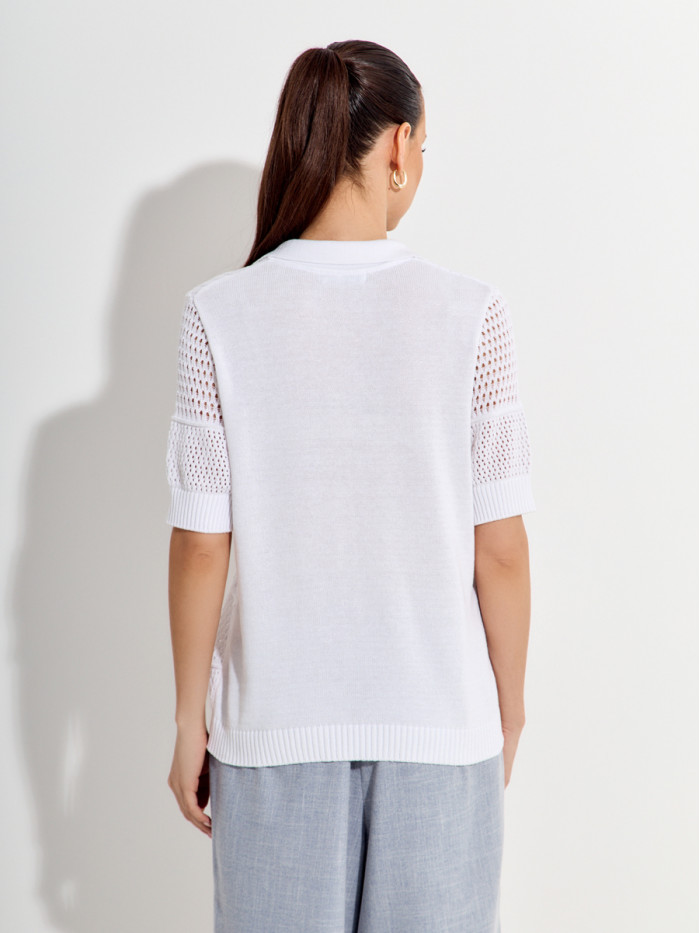 Ажурный джемпер цвет белый ВТЛ-83