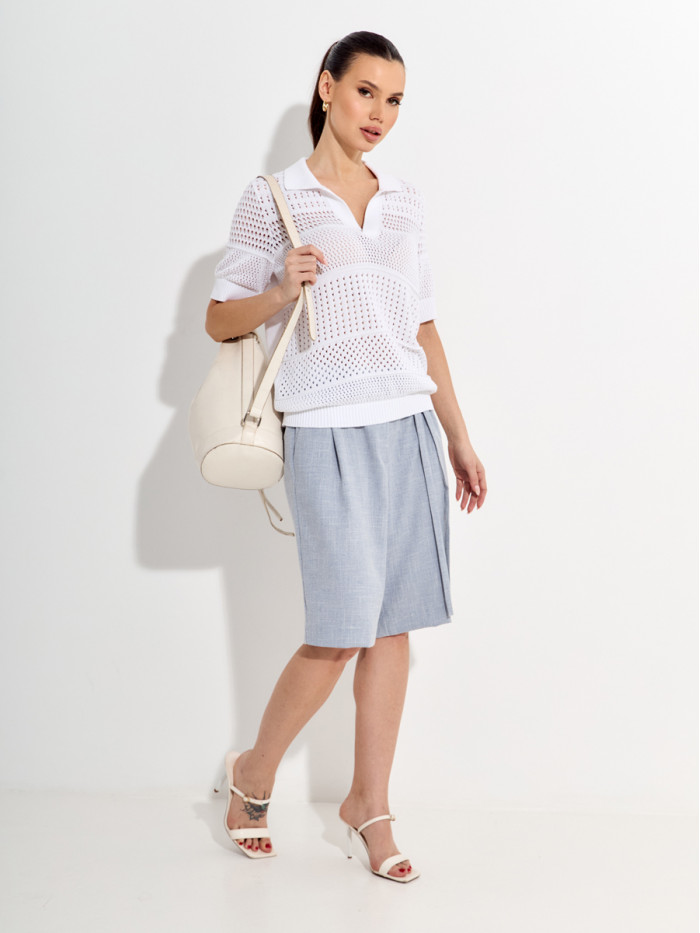 Ажурный джемпер цвет белый ВТЛ-83