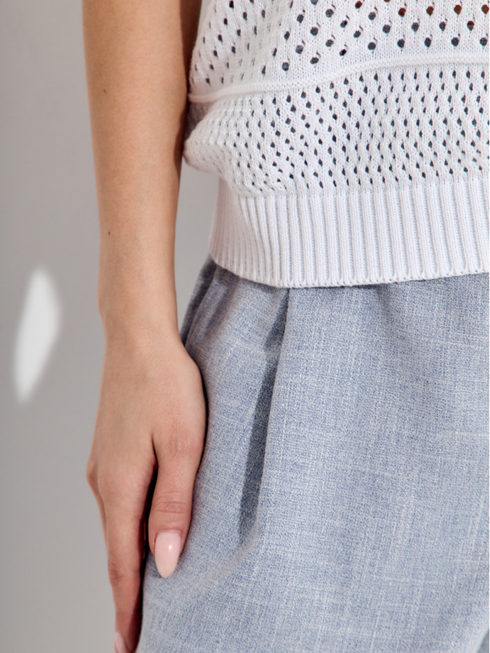 Ажурный джемпер цвет белый ВТЛ-83