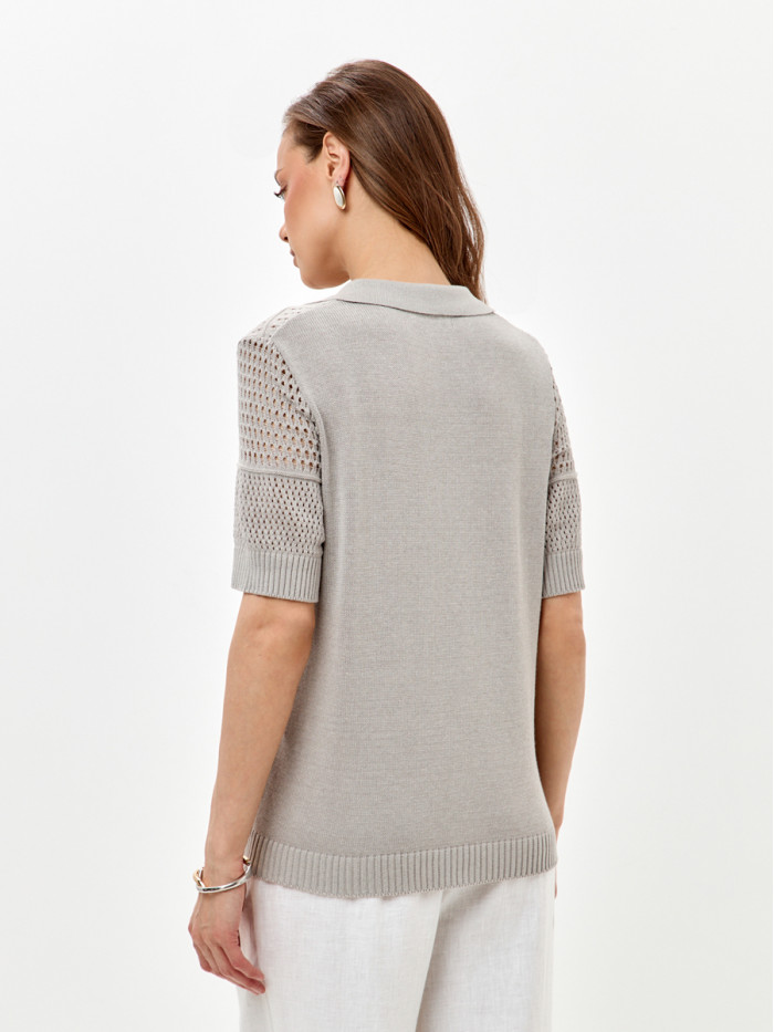 Ажурный джемпер цвет светло-серый ВТЛ-83