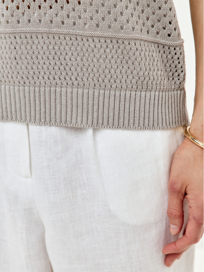 Ажурный джемпер цвет светло-серый ВТЛ-83