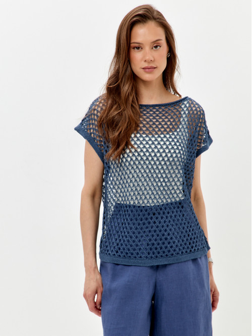 Свободный ажурный джемпер ...