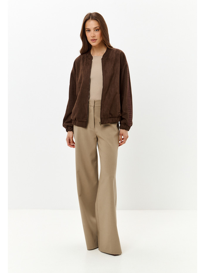 Бомбер из эко-замши цвет коричневый ЖД-03