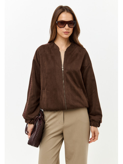 Бомбер из эко-замши цвет ко...
