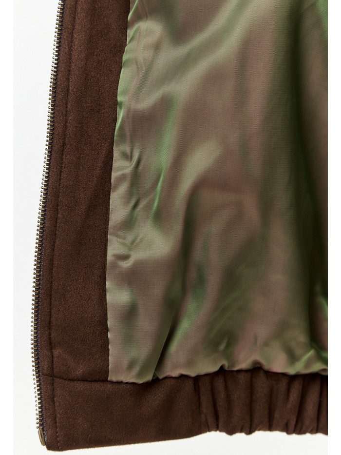 Бомбер из эко-замши цвет коричневый ЖД-03