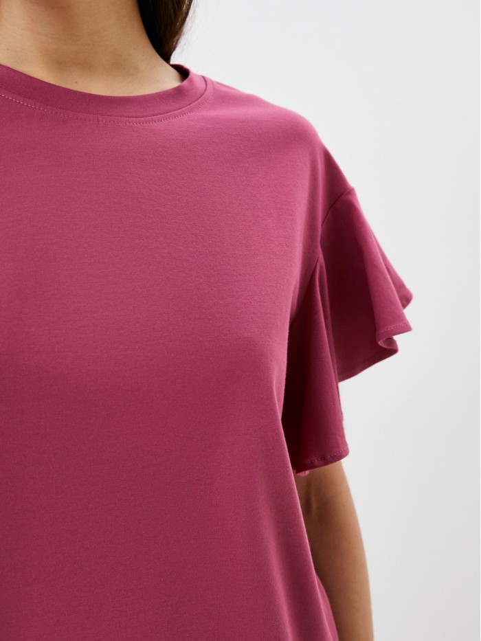 Женская блуза с рукавами воланами чайная роза ВШЛ-07