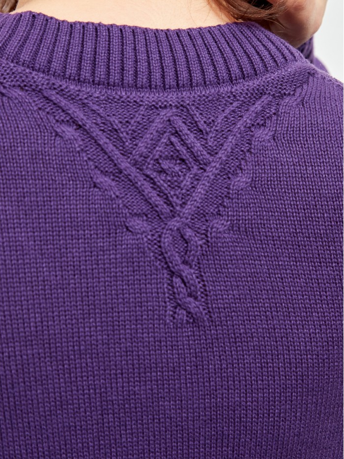 Женский классический джемпер темно-фиолетового цвета ВТД-58